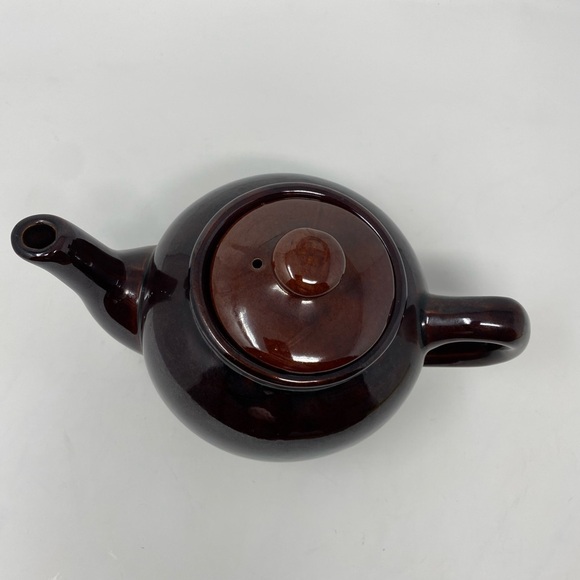 Elegant Vintage Dark Brown Ceramic Teapot - Picture 3 of 9